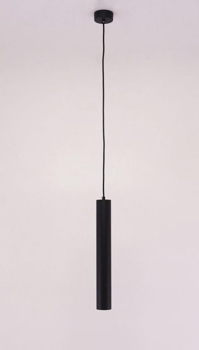 Hanglamp mat zwart cilinder koker 50cm