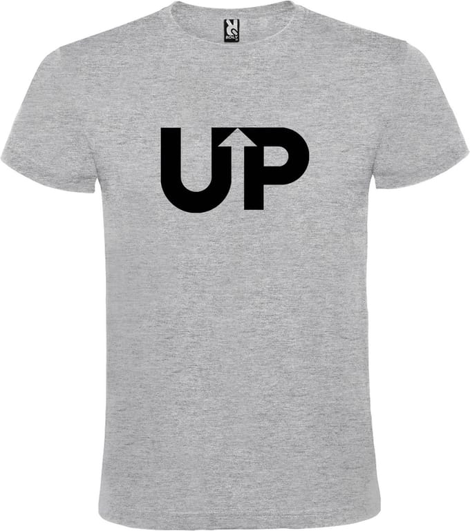 Grijs T-shirt ‘UP’ Zwart Maat M