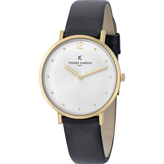 Pierre Cardin Belleville Simplicity CBV.1009 Horloge - Leer - Zwart - Ø 39 mm