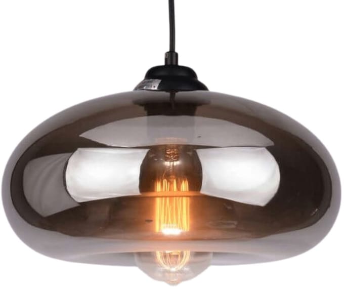 Kosilum - Ellipse - Hanglamp - Rookgrijs - Metaal en glas
