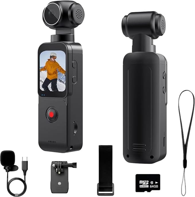 Action Camera Bodycam – 5K – Wifi – Externe Microfoon – 270° Lens – EIS – Clip & Bevestiging