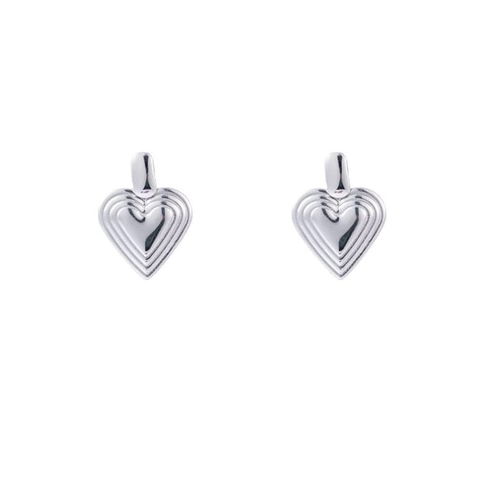 Go Dutch Label Oorknoppen Bewerkt hart Zilver