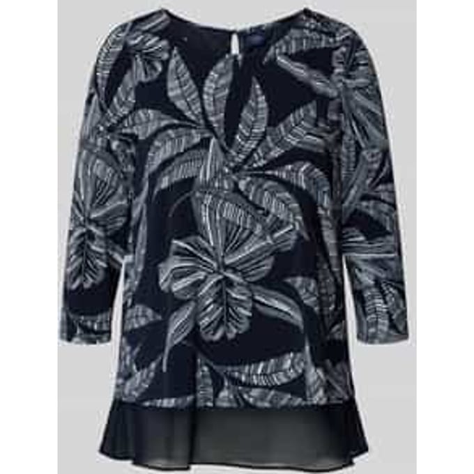 Blouseshirt met druppelvormige hals aan de achterkant