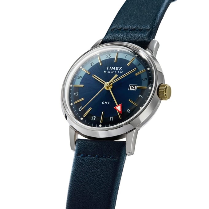 Timex Marlin TW2Y47900 Horloge - Leer - Blauw - Ø 40 mm