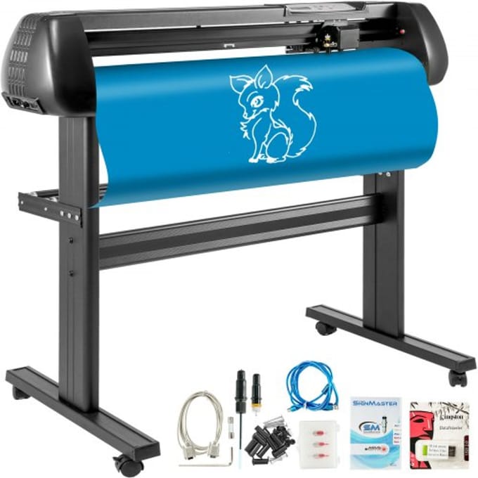 VEVOR snijplotter, plottermachine max. 720 mm papierinvoer, vinyl snijplotter, folieplotter, vinyl snijplottermachine, snijnauwkeurigheid 0,01 mm, hobbyplotter, 3 messen incl.