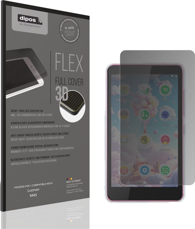 dipos FLEX – Matte Privacy Screenprotector geschikt voor Luoran M4S | Volledige Schermbescherming | Case-Friendly