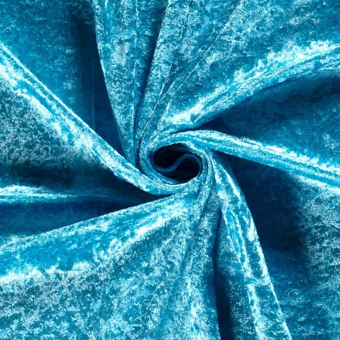 Velour de Panne Uni – Aqua Blauw – Glimmend & Zacht – 165 g/m² – 147 cm Breed – Per Meter