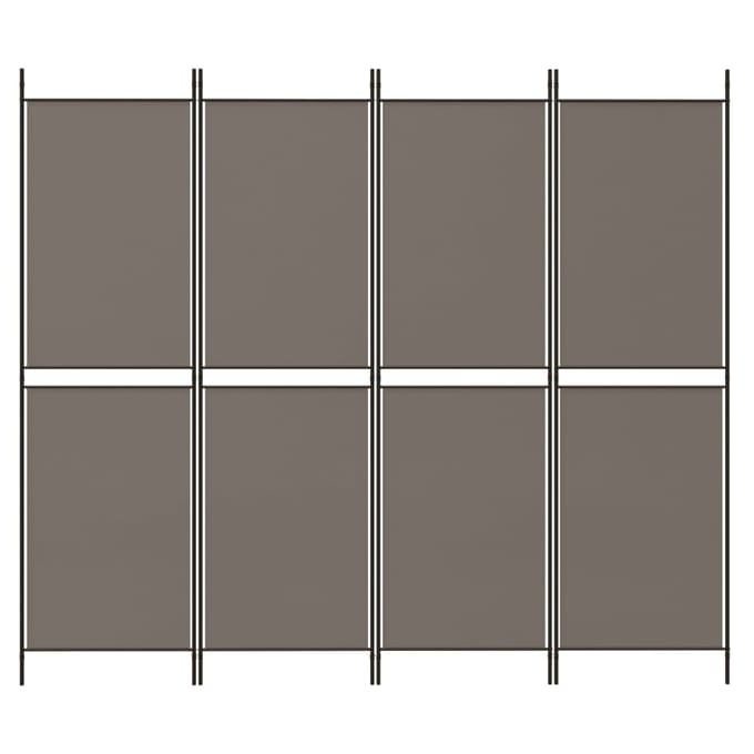vidaXL - Kamerscherm - met - 4 - panelen - 200x180 - cm - stof - antracietkleurig