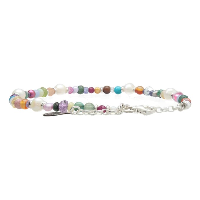 Bela Donaco - Enkelbandje Supreme – Multi Color – Multi gemstone – Sterling Zilver