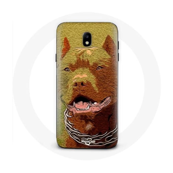 Coque - Samsung - Galaxy J3 2017 - Souple - Noir - American Pit Bull Terrier