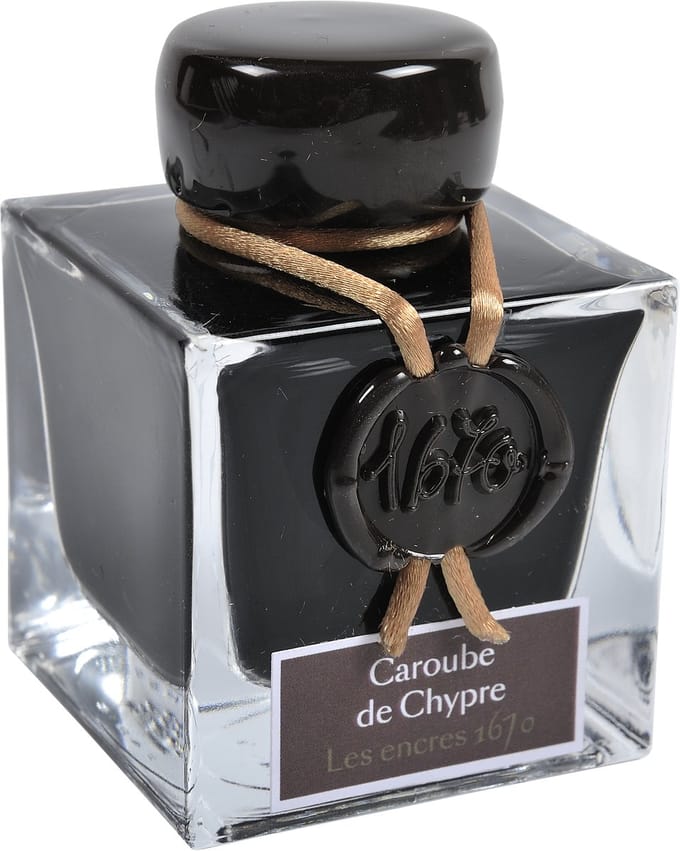 Jacques Herbin Vulpen inkt - Inkt 1670 - Caroube de Chypre - 50 ml - Bruin - gouden glitters