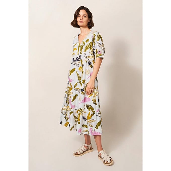 White Stuff Jolene Cotton Mini Dress White Taglia: 14 REGULAR | Abiti Midi Outlet | Donna | Bianco