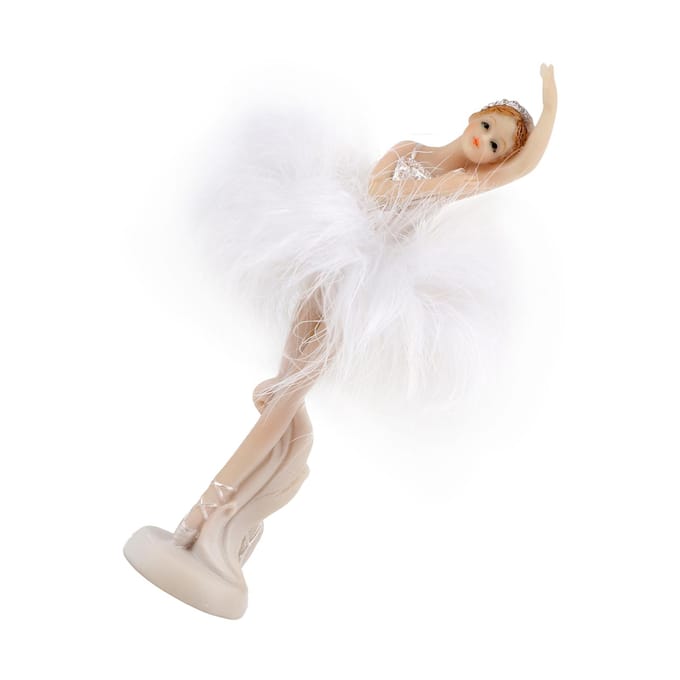 Prachtige dansende balletmeisjes modelbeeld ornamenten knutsel cadeau huisdecoratie (037) white