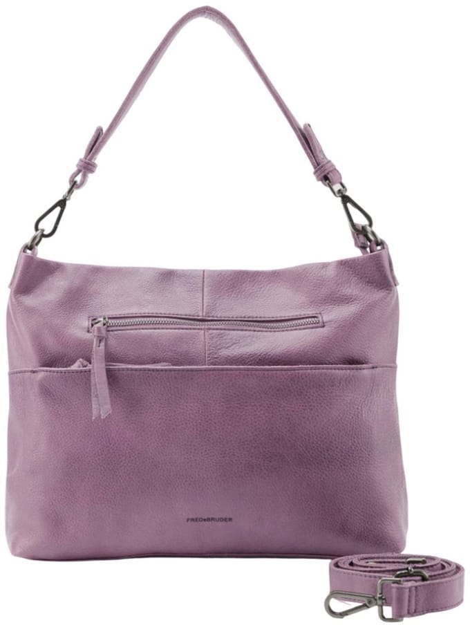 FREDsBRUDER Leren Schoudertas My Old Friend Hobo With Front Zipper Lavender Paars