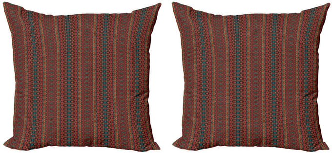 ABAKUHAUS Kussenhoes 2x40x40 – Dubbelzijdig bedrukt, Multicolor, Rits