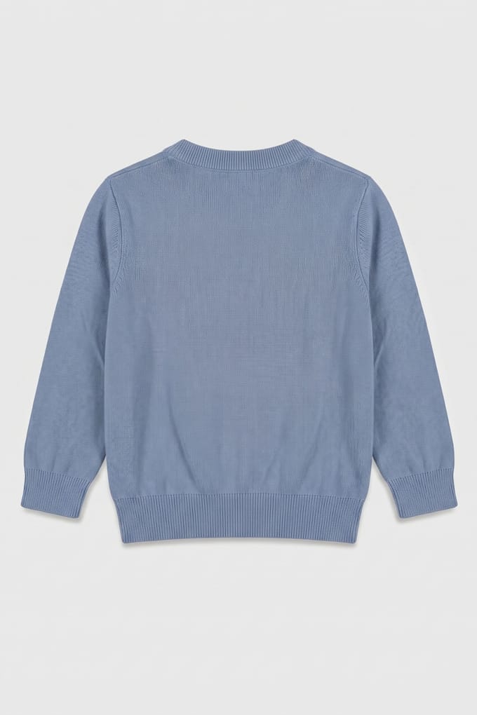 Calvin Klein Boys Quilted Monogram Sweater Satin Blue Maat: 14 | Truien Outlet | kids | Blauw