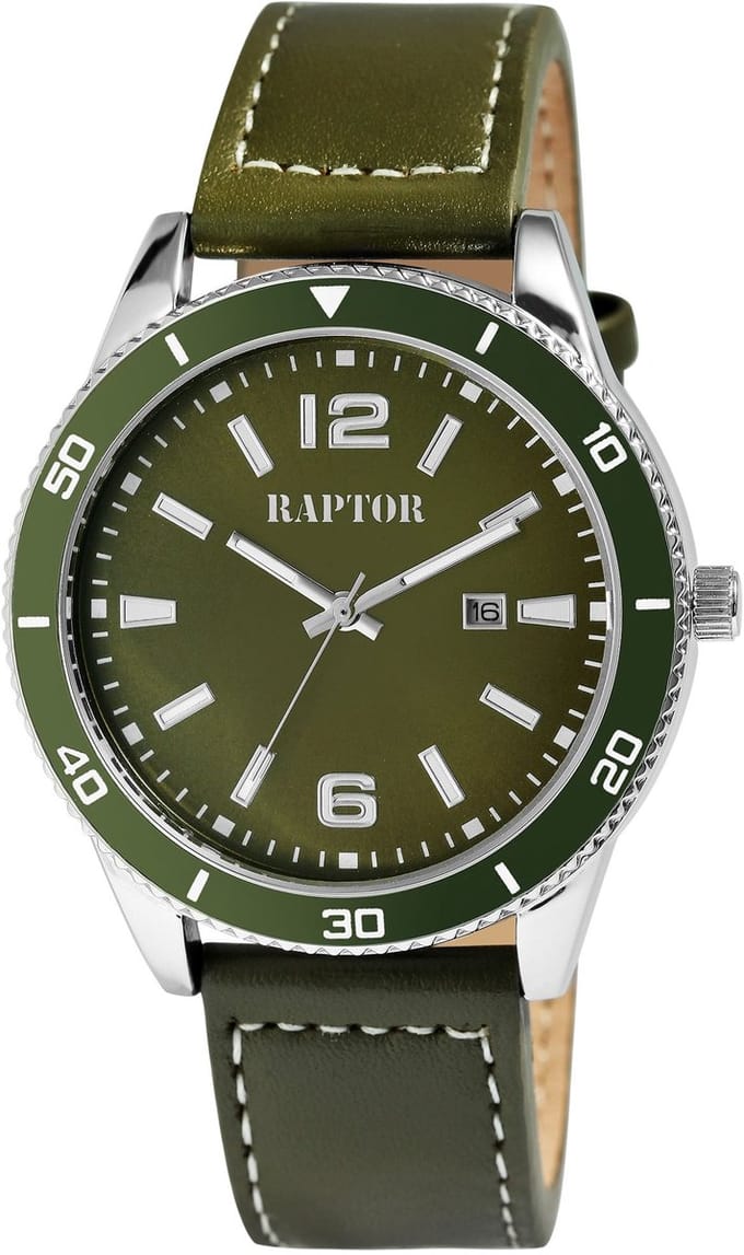Raptor Herenhorloge Echtleder Simon, datumweergave