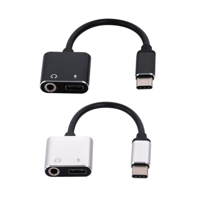 Type C naar 3.5mm Jack Oortelefoon Oplaadkabel USB C Audio Aux Kabel Audio zwart