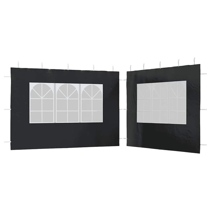 vidaXL - Tentwanden - met - raam - PE - antraciet - 2 - st