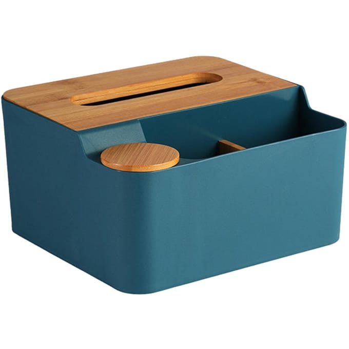 Multifunctionele Tissuebox Plastic Houten Deksel Desktop Tissuebox Organizer voor Woonkamer Slaapkamer