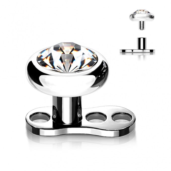 Dermal anchor titanium 3 gaats incl 4 mm top - LMPiercings