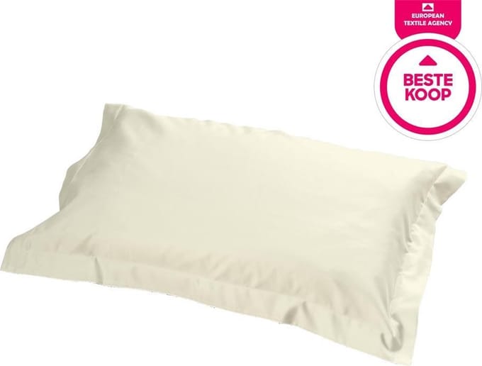 SENZATIONE 100% Katoen Satijn 2 PACK 2x Oxford Kussenslopen met Volant 60x70+20+5 cm ECRU