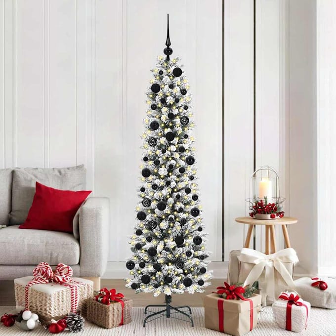 vidaXL - Kunstkerstboom - Wit - 180 - cm - PVC - en - Metaal - en - Plastic