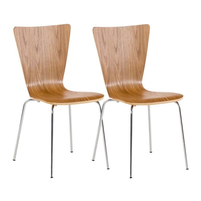 CLP Aaron Set van 2 Bezoekersstoelen eik