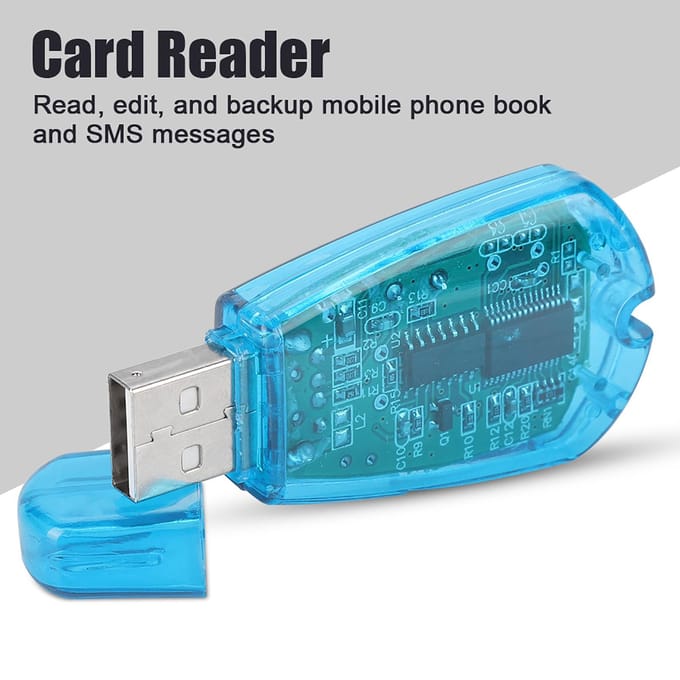 Mobiele Telefoon SIM Kaartlezer USB Kopie Backup Lezer Met CD voor QQ ICQ MSM PC Computer blue