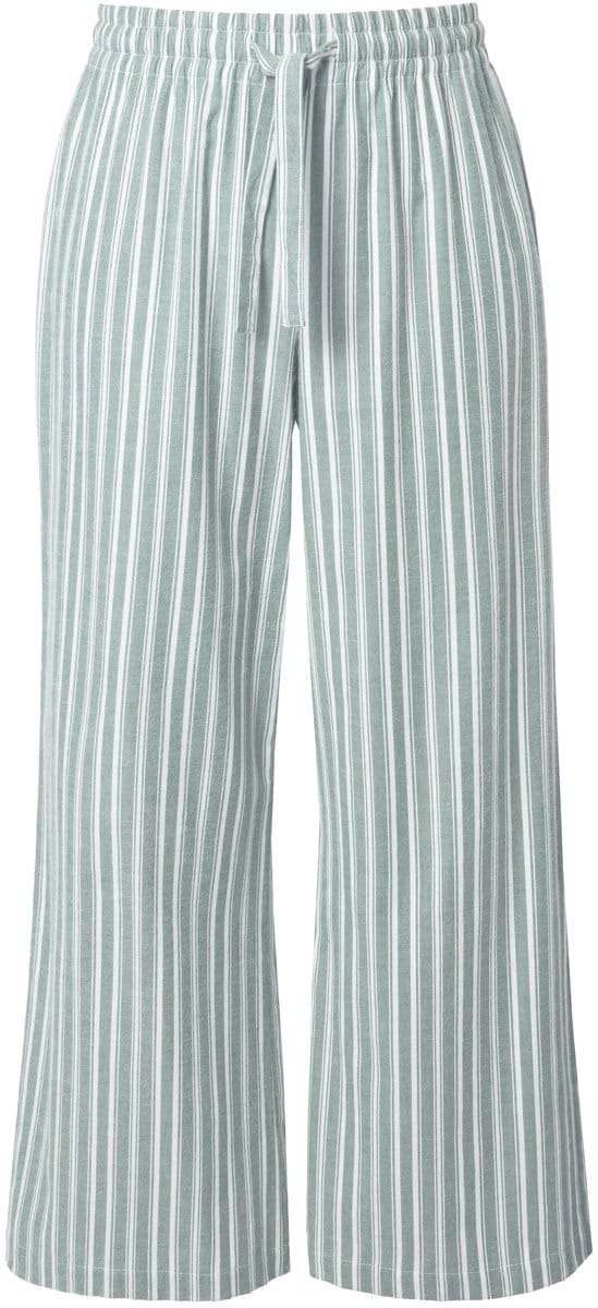 Studio Untold - Dames - Pyjamabroek wijde rechte pijpen strepen - Midden groen - Maat 48