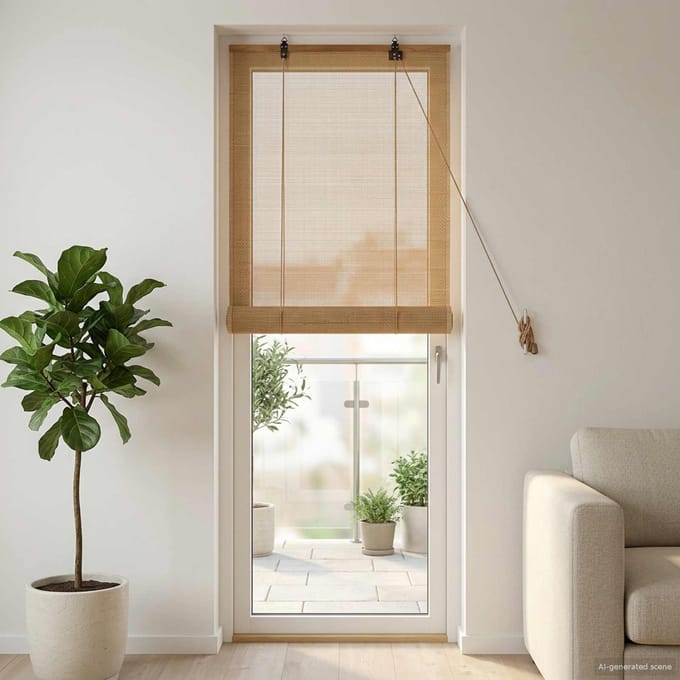 vidaXL - Rolgordijn - Bruin - 50 - x - 220 - cm - Bamboe