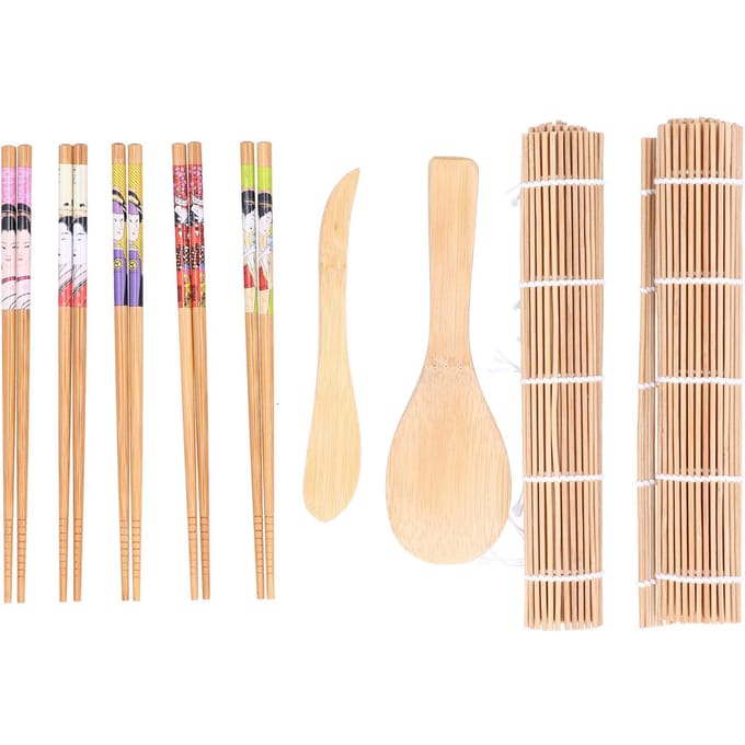 Sushi Maak Set Bamboe Rolmat Eetstokjes Sushi Maker Set Cadeau voor Beginners beige