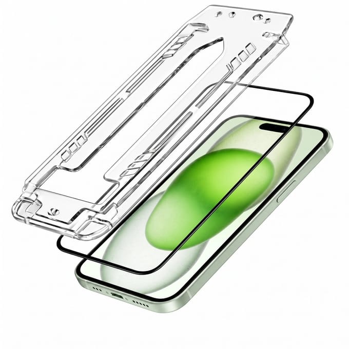 3mk, Screenprotector Gehard Glas geschikt voor iPhone 16 Plus / 15 Plus 2 Stuks, Zwart / Transparant