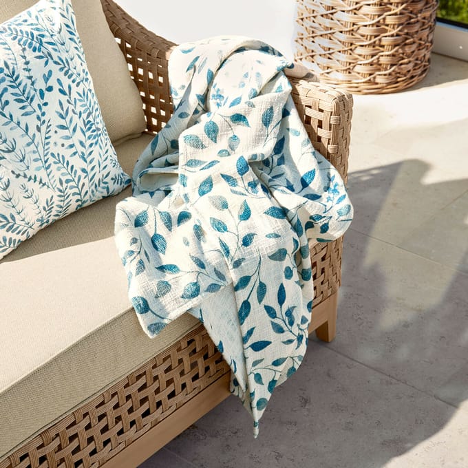 LOBERON Plaid Ocevara blauw/crème