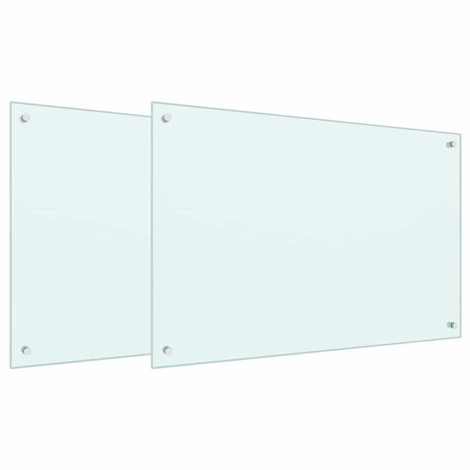 vidaXL - Keukenachterwand - 2 - st - Wit - 90 - x - 60 - cm - gehard - glas