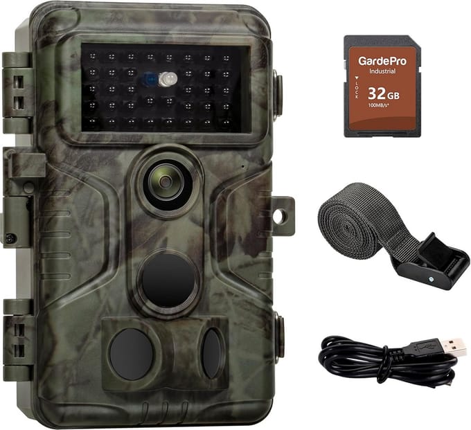 Wildcamera - Nachtzicht Camera - Dieren Observeren - 0.1s Snelle Trigger - 32 GB SD - Camouflage
