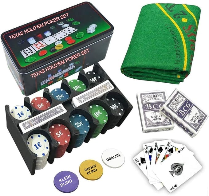 KAD® Poker - Pokerset - Pokermat - Multikleur - 5cm x 10cm x 20cm