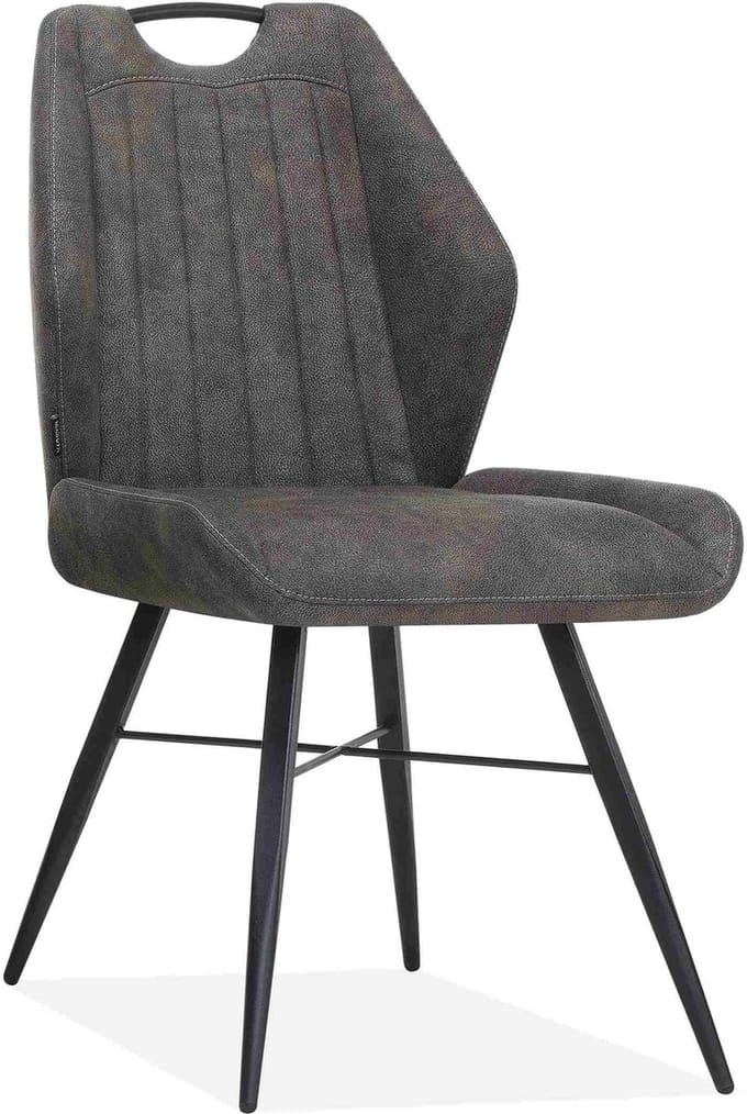 MX Sofa Eetkamerstoel Torro - kleur: Antraciet - set van 2 stoelen