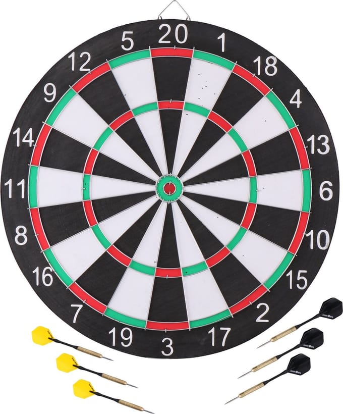 Darbord - inclusief 6x dartpijlen - D42 cm - dart set