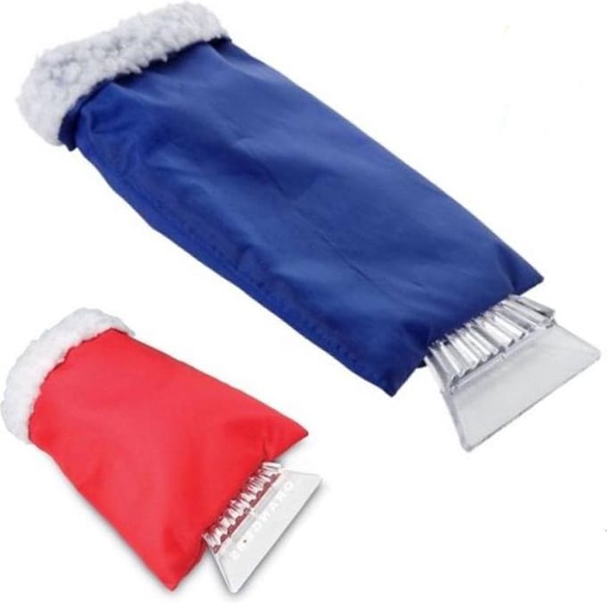 Finnacle -Ruitenkrabber - Snow Scraper - Rood OF Blauw - met Handschoen
