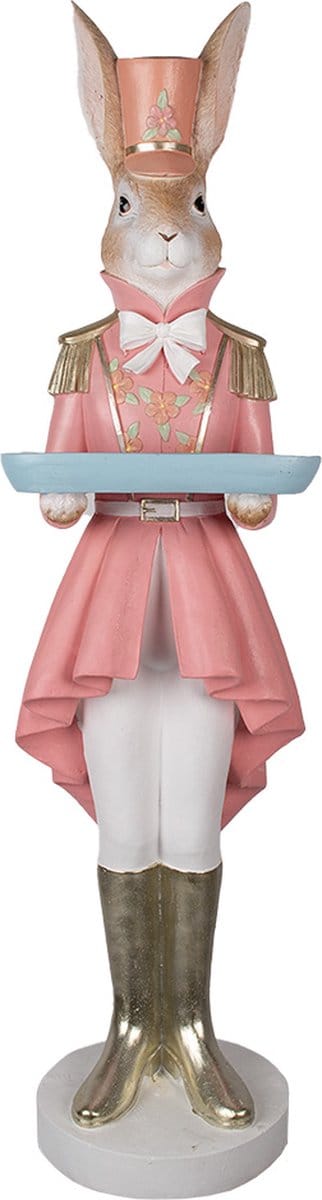 Clayre & Eef Beeld Konijn 124 cm Bruin Roze Keramisch materiaal