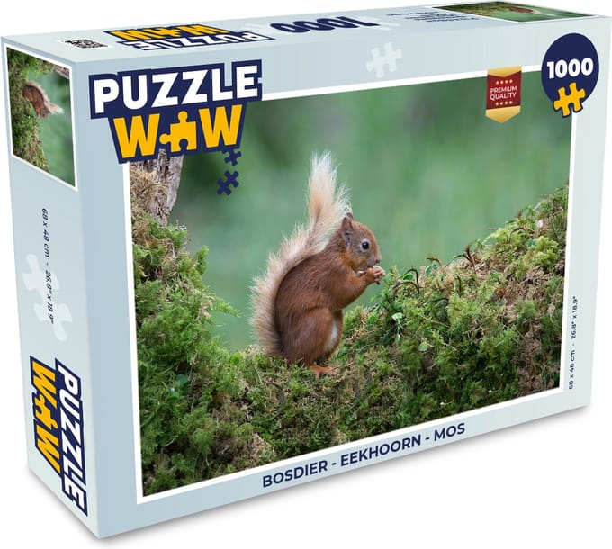 Puzzel Bosdier - Eekhoorn - Mos - Legpuzzel - Puzzel 1000 stukjes volwassenen