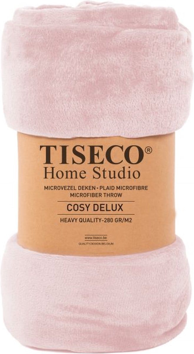 Tiseco Home Studio - Deken COSY DELUX - microflannel - 280 g/m² - 130x160 cm - Roze