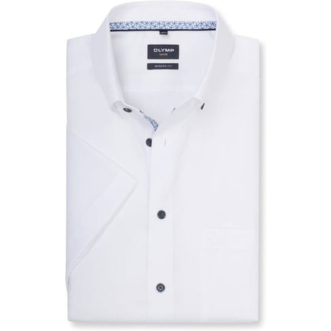 OLYMP Luxor Overhemd, Modern Fit, Button-down, Wit