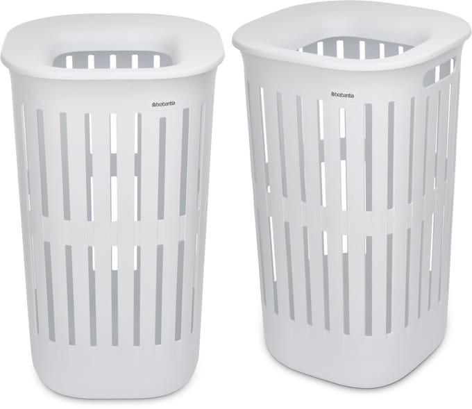 Brabantia Collect-It Wasmand - set van 2 - met Deksel - 55 l - White