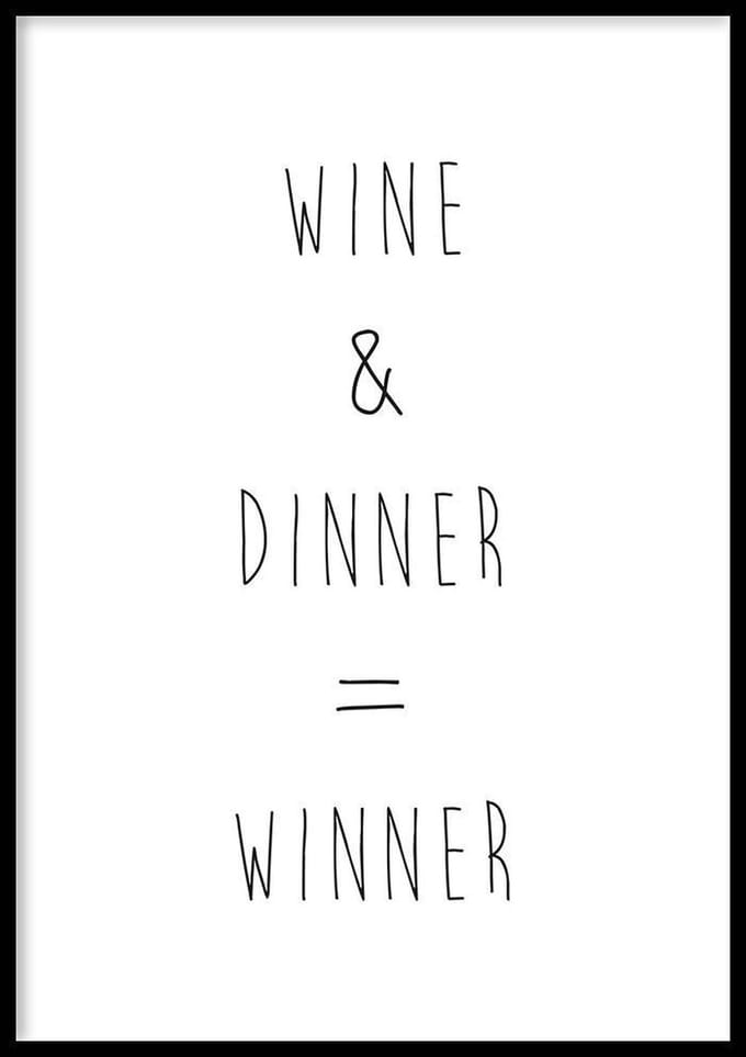 Wine & Dinner Poster - 30x40cm – WALLLL