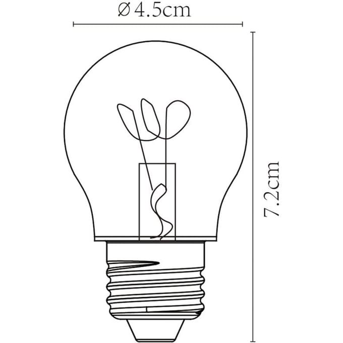 Lucide G45 - Filament lamp - Ø 4,5 cm - LED Dimbaar - E27 - 1x3W 2200K - Amber
