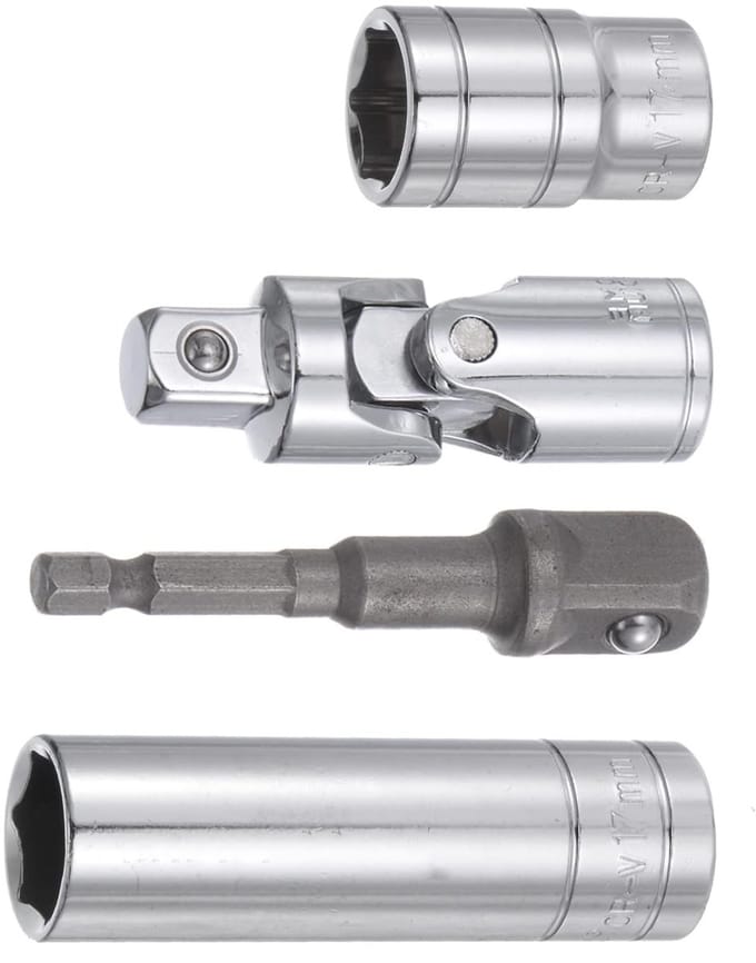 Dailygoods - 4-delige Socket Accessoireset met Adapter