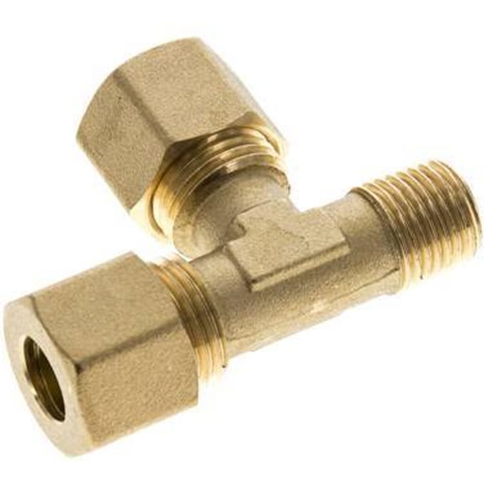 10mm & R1/4'' Brass L-vorm Knelfitting Buitendraad 95bar DIN EN 1254-2