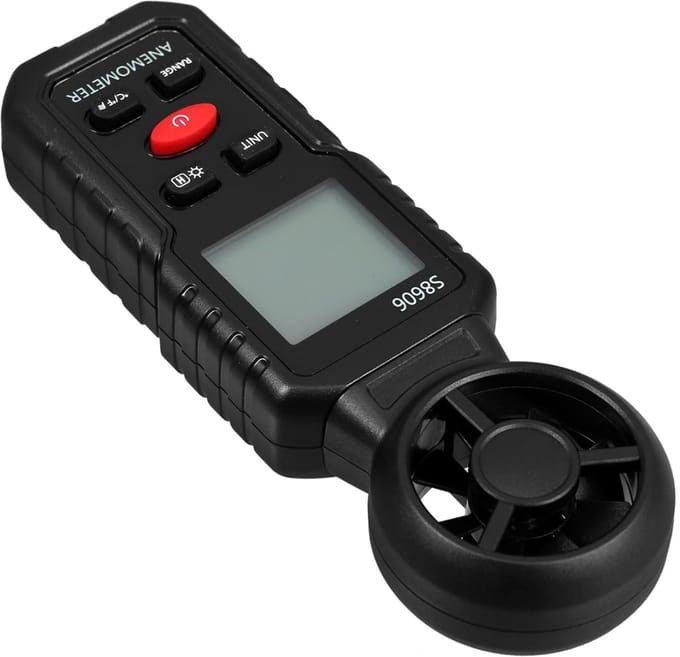 Digitale Windmeter - Handheld Anemometer - Nauwkeurig Meten - Multifunctioneel Display - 16 x 5 x 2.5 cm - Zwart